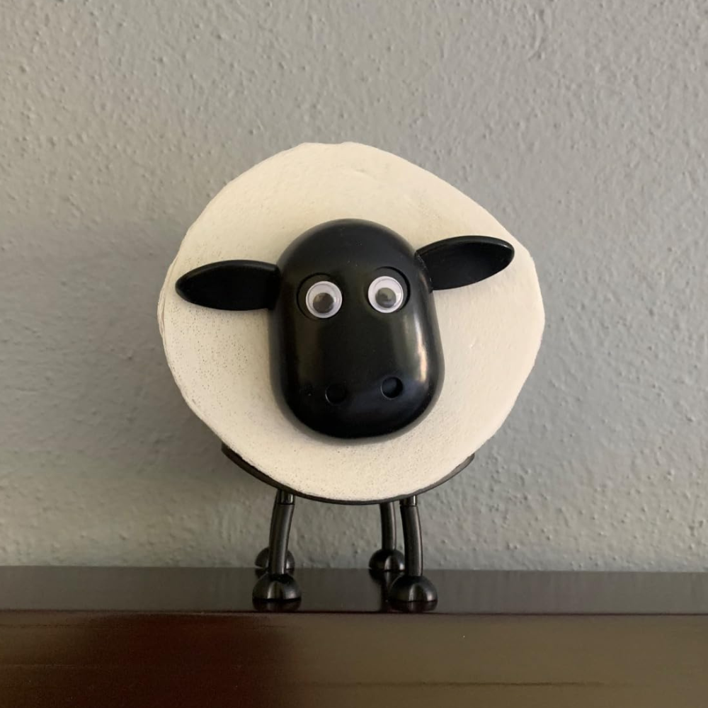 Suporte de Papel Higiénico Ovelha 3D – Arrumação Decorativa de Pé para a Casa de Banho