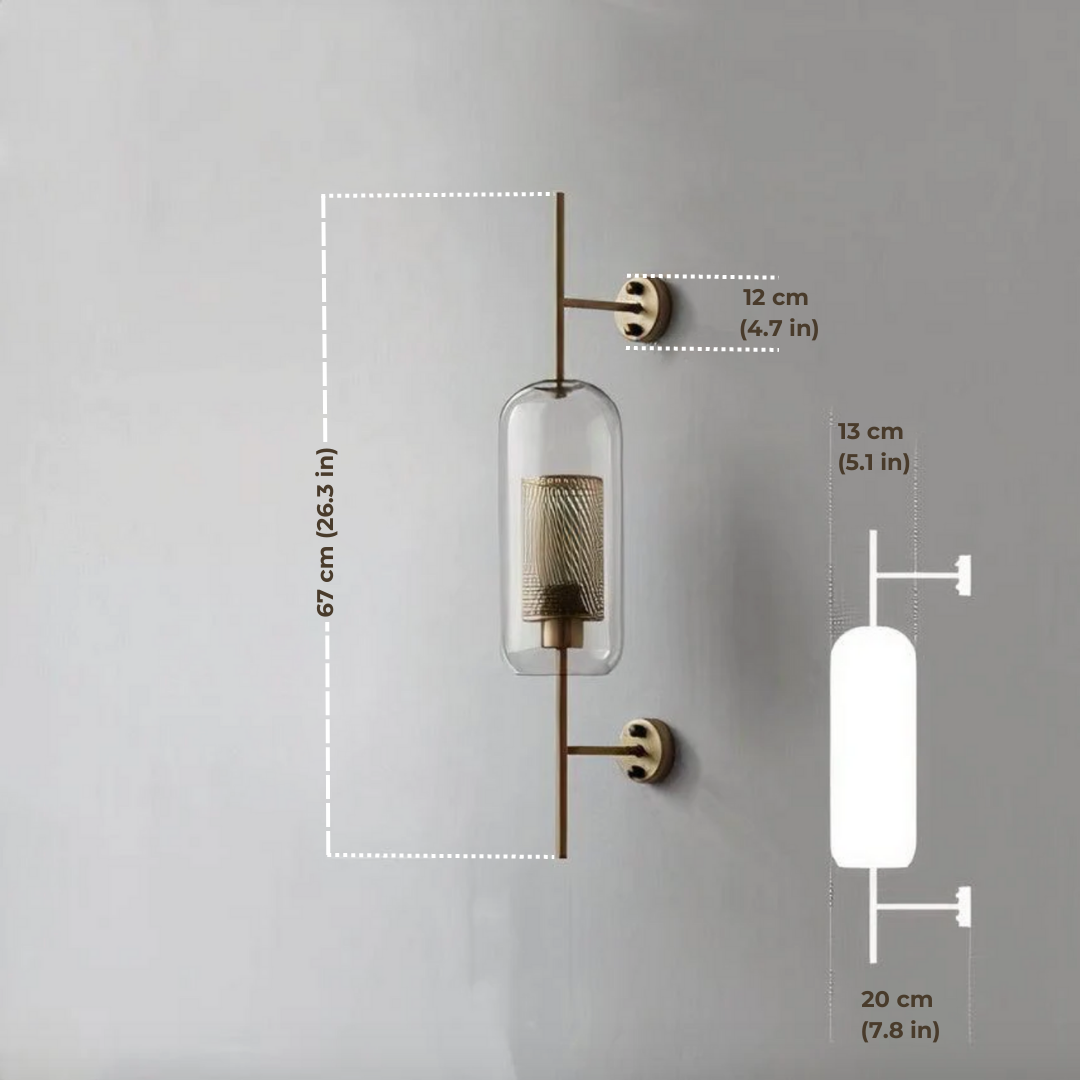 Candeeiro de Parede Moderno em Vidro para Casa de Banho