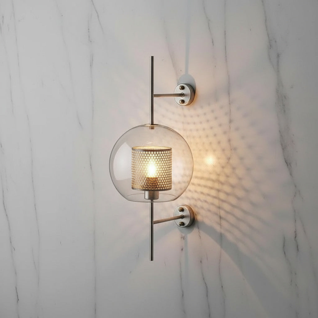 Candeeiro de Parede Moderno em Vidro para Casa de Banho