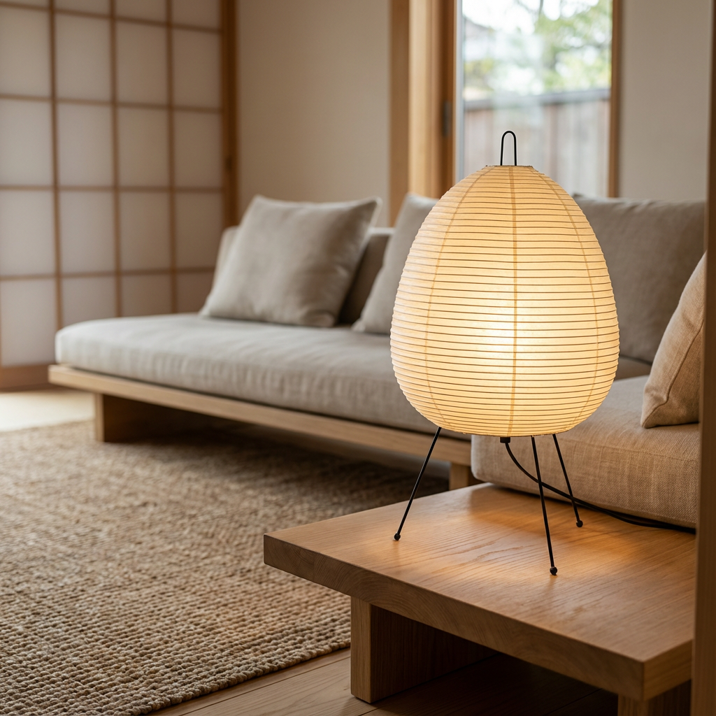 Candeeiro de Mesa LED Wabi-Sabi em Papel de Arroz