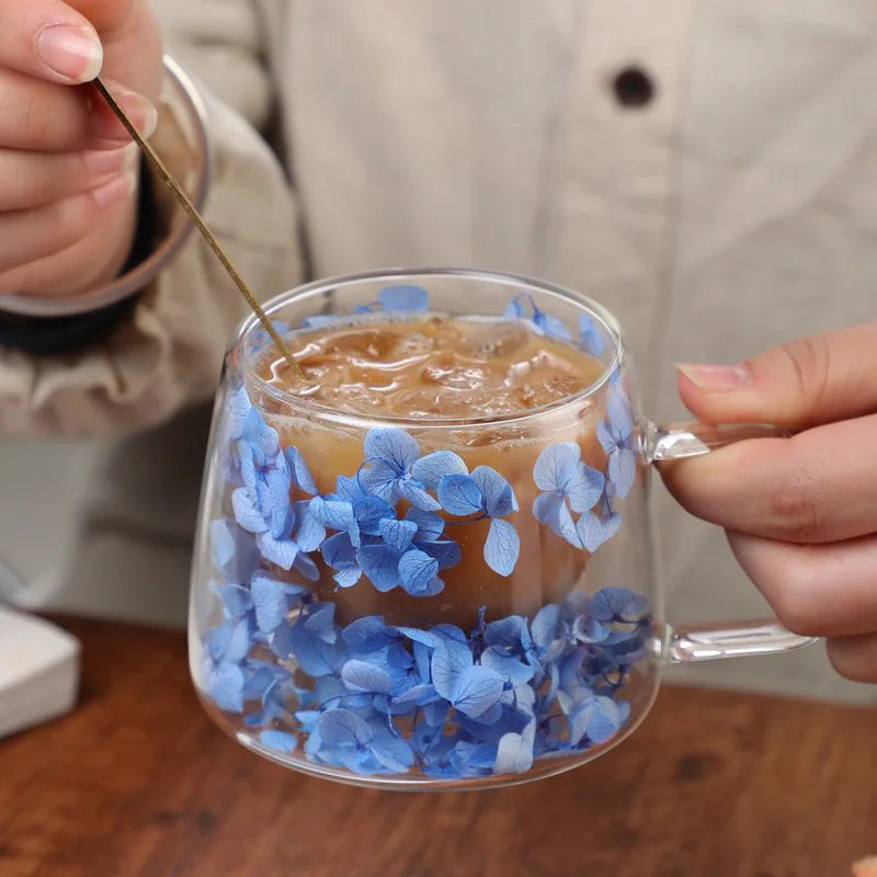 Caneca de Vidro de Parede Dupla Botânica – 200ml