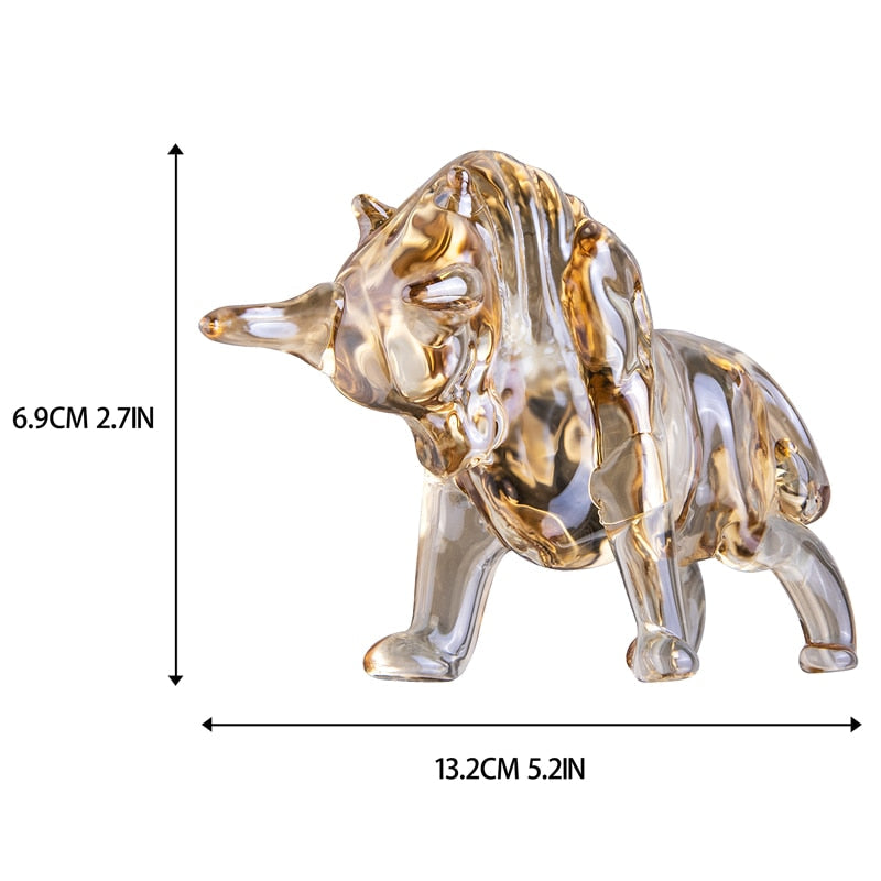 Escultura de Touro em Cristal Aureus