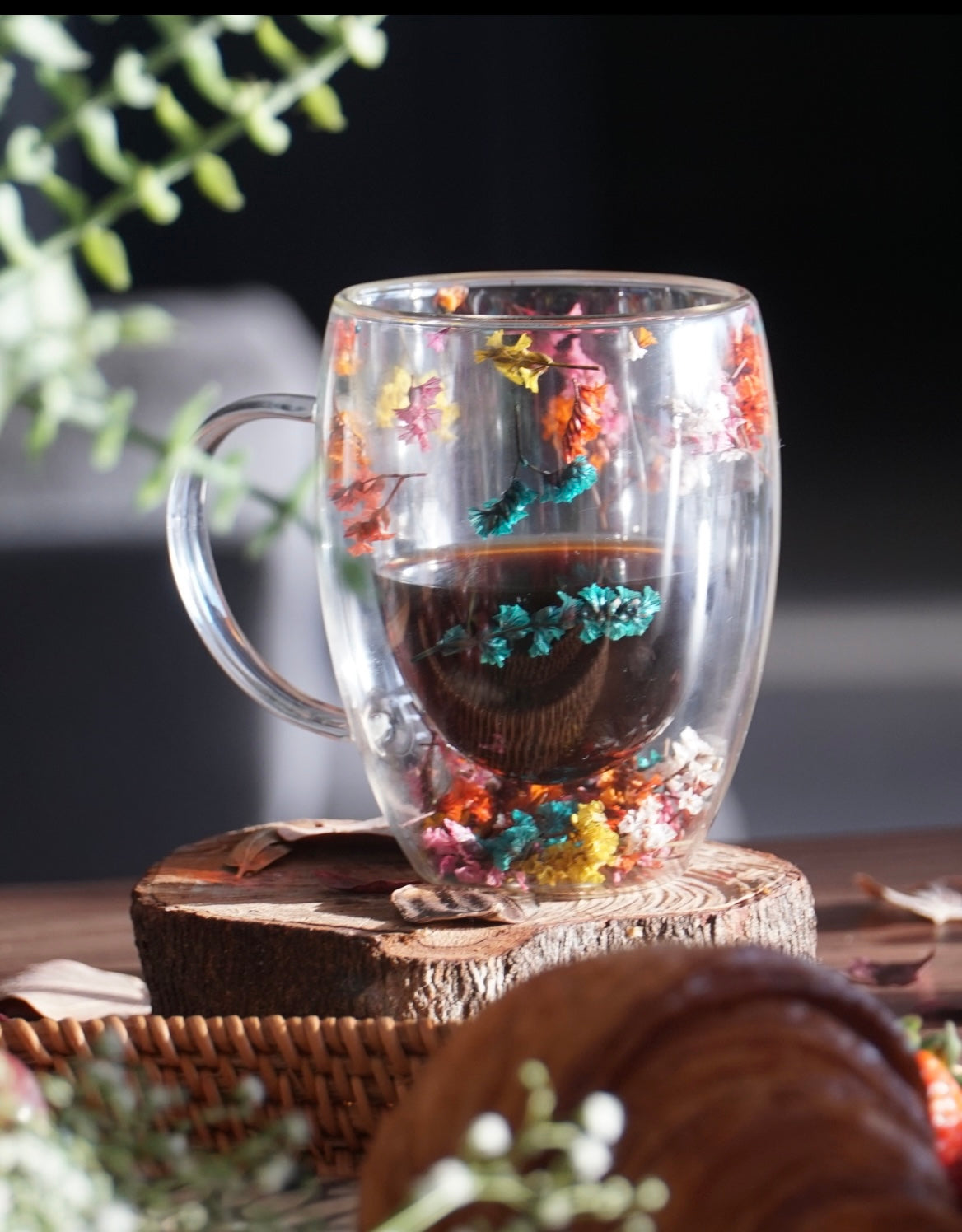 Caneca de Vidro de Parede Dupla Outono – 300ml