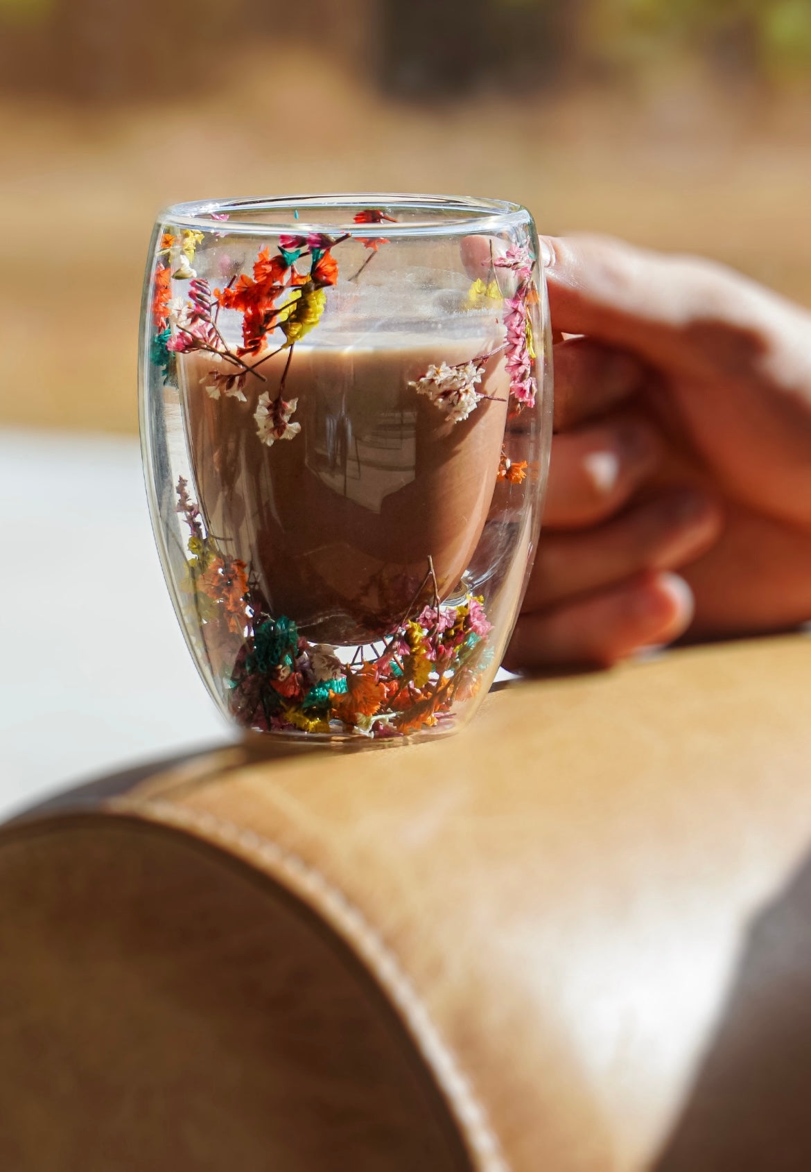 Caneca de Vidro de Parede Dupla Outono – 300ml