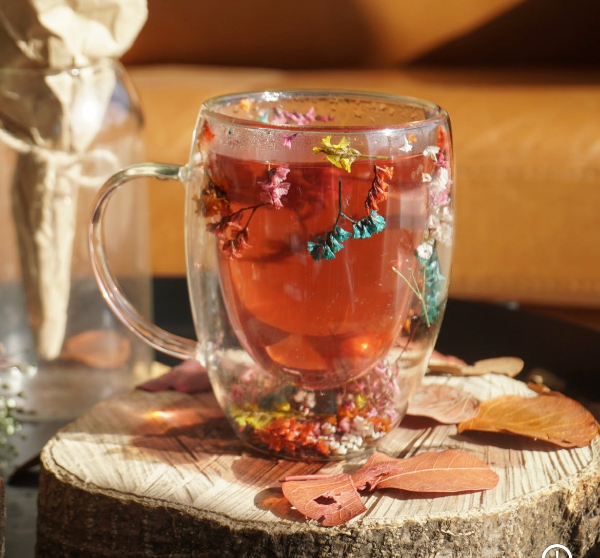 Caneca de Vidro de Parede Dupla Outono – 300ml
