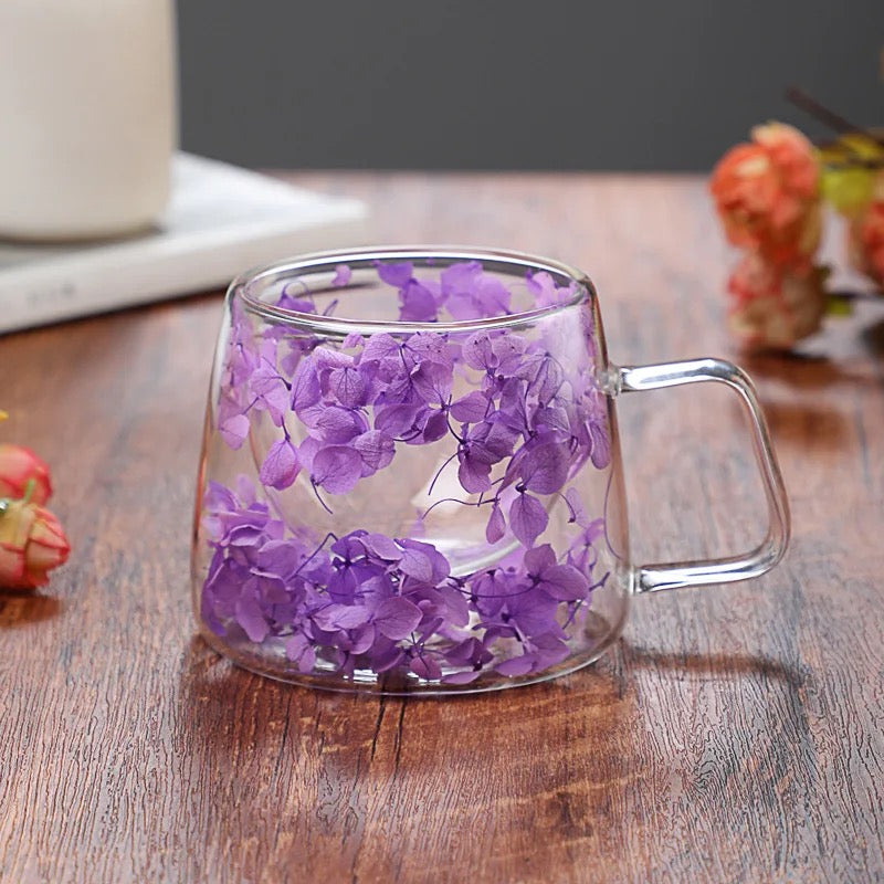 Caneca de Vidro de Parede Dupla Botânica – 200ml