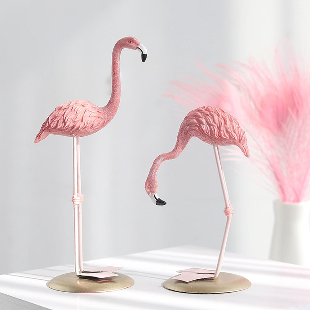 Escultura de Flamingo Rosa Fleur