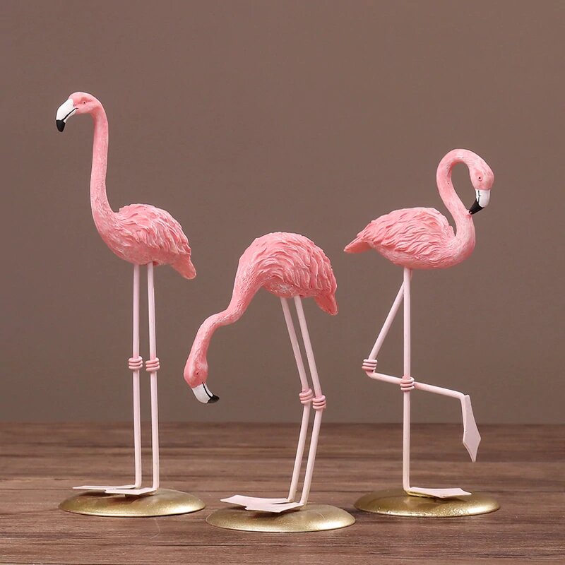 Escultura de Flamingo Rosa Fleur