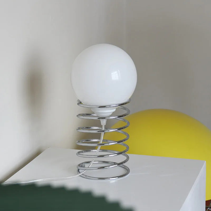 Candeeiro de Mesa em Vidro Mola Mobiliário Bauhaus