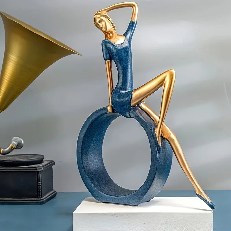Elegante Estátua Leitora de Yoga
