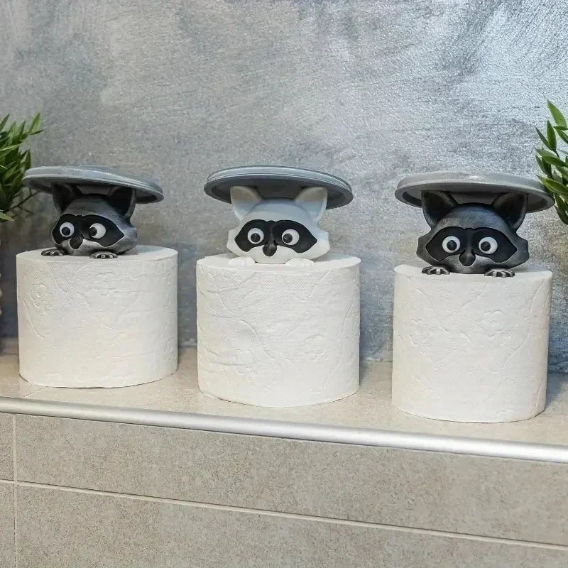 Suporte de Papel Higiénico Guaxinim – Um Acessório Divertido para a Casa de Banho