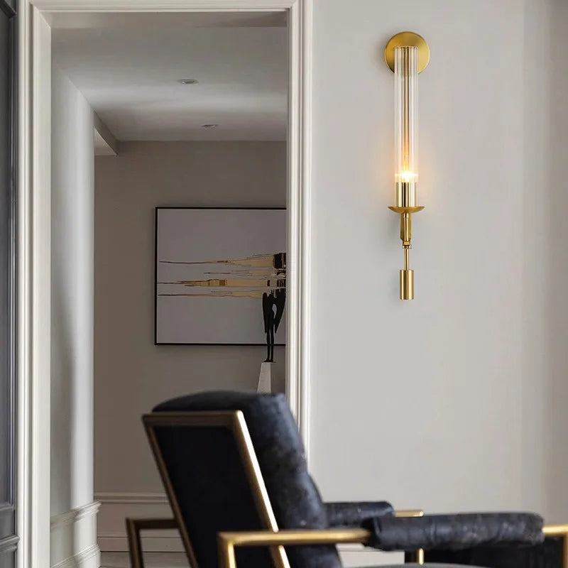 Candeeiro de Parede Moderno Dourado