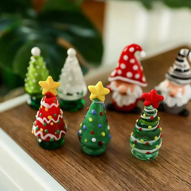 Encantadores Enfeites de Pai Natal em Vidro