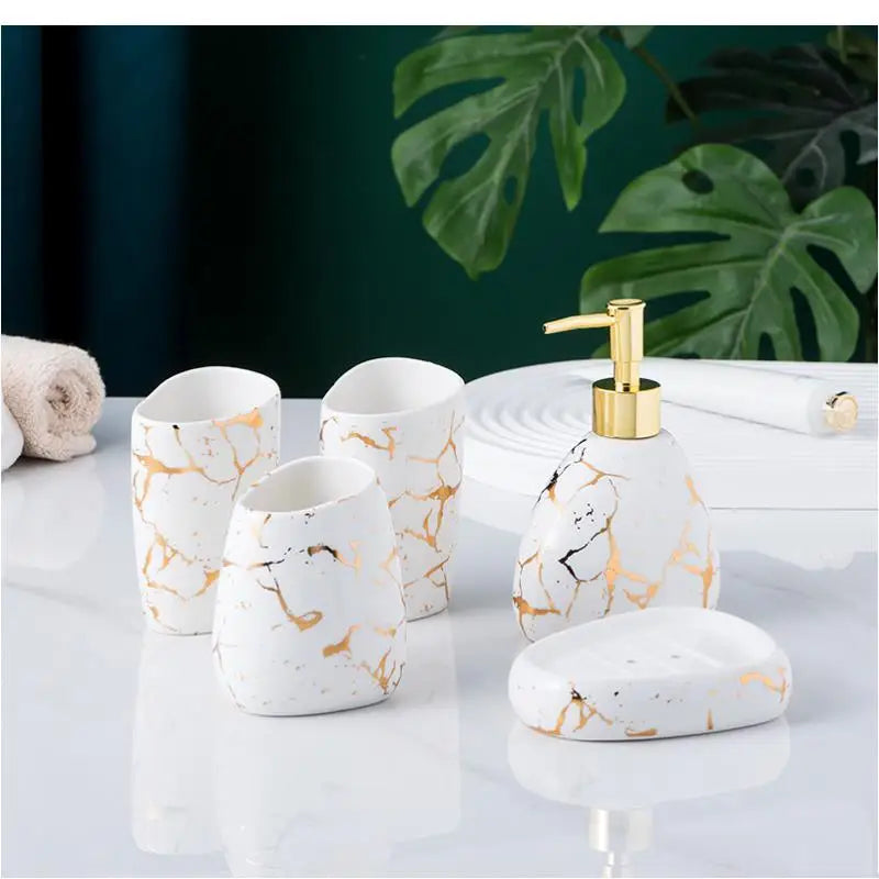 Elegante Conjunto de Casa de Banho em Mármore