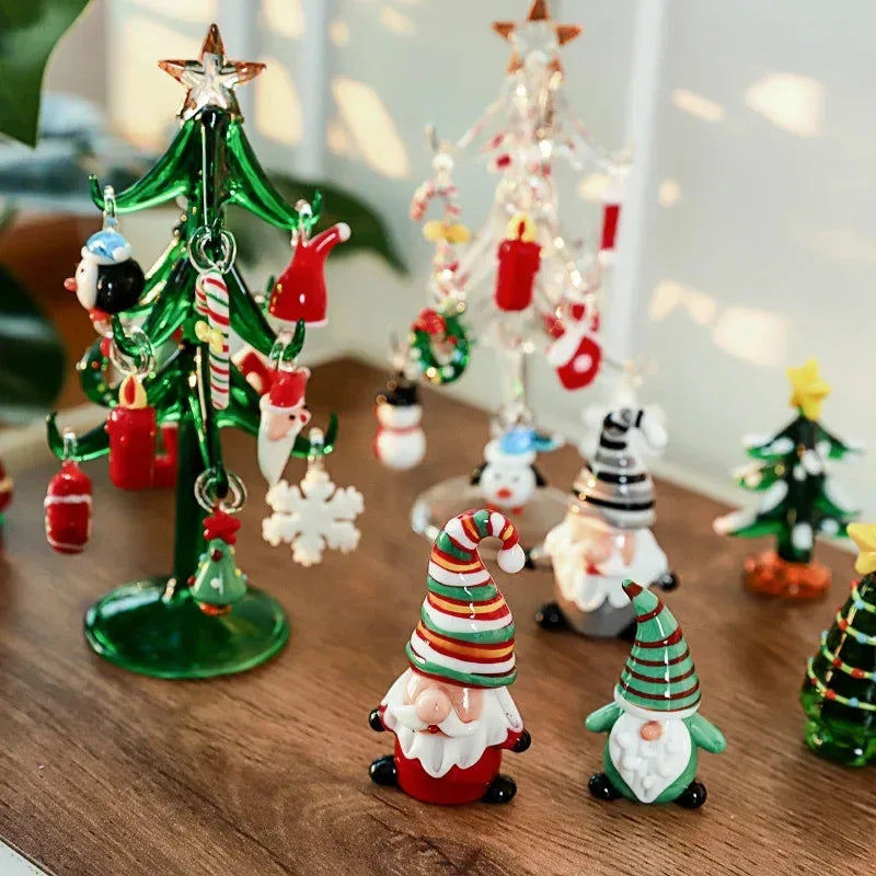 Encantadores Enfeites de Pai Natal em Vidro