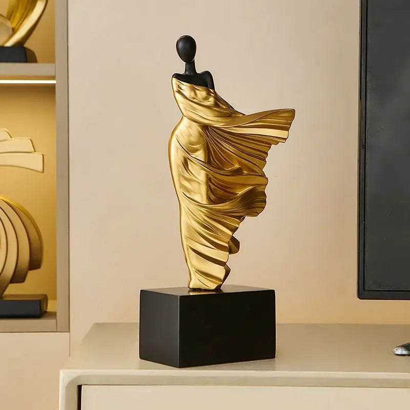 Elegante Escultura Feminina Abstrata