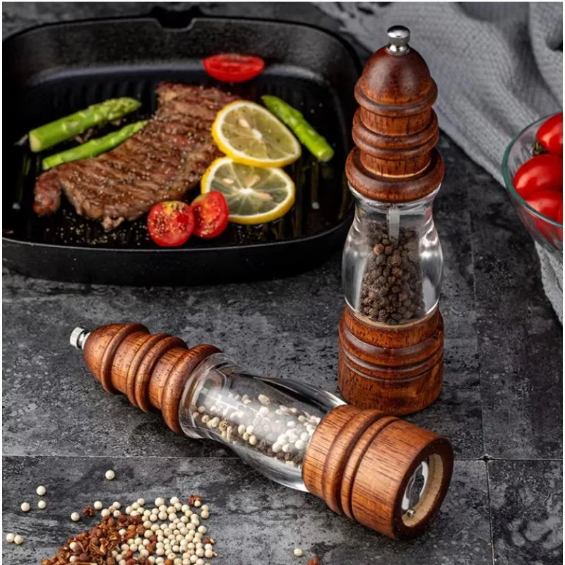 Elegante Conjunto de Moinhos de Especiarias em Madeira