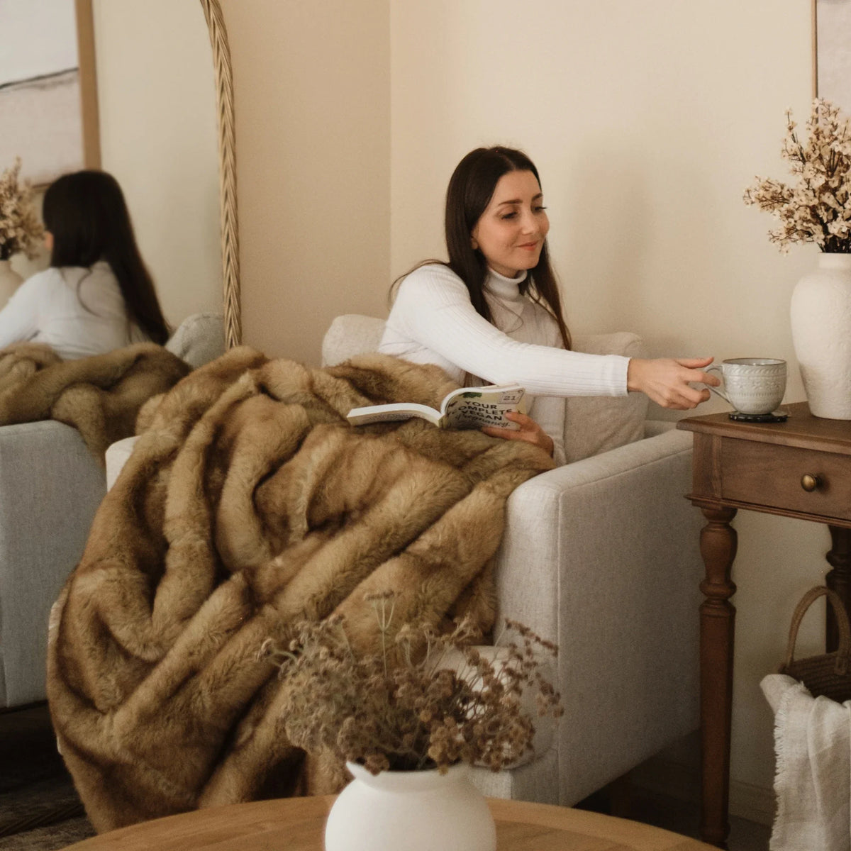 Luxuosa Manta em Pelo Sintético