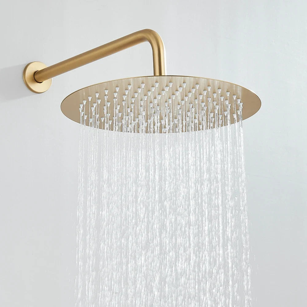 Elegante Conjunto de Duche em Dourado Escovado
