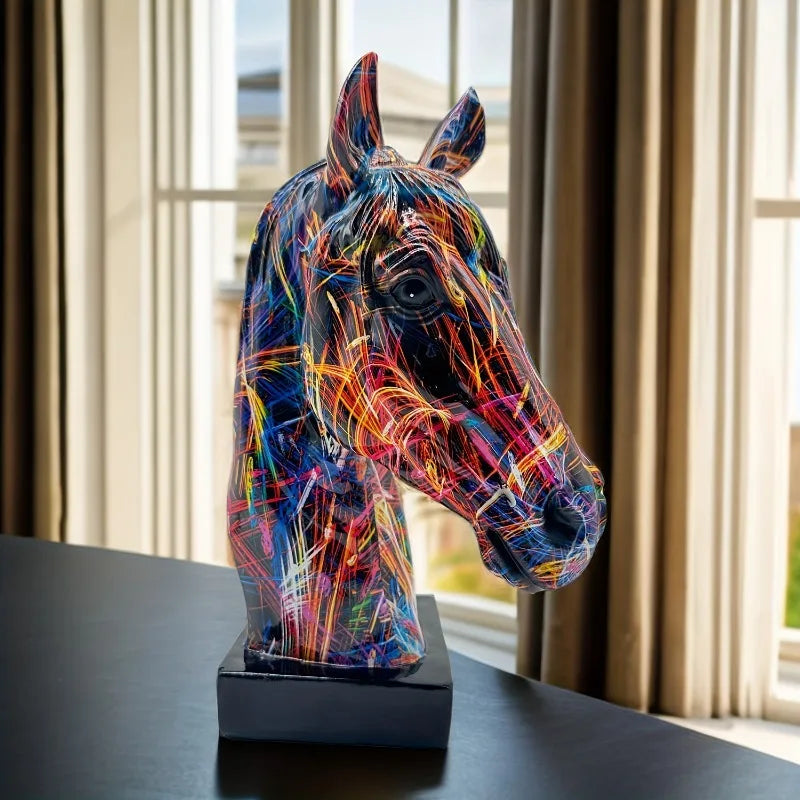 Vibrante Escultura de Animal em Graffiti