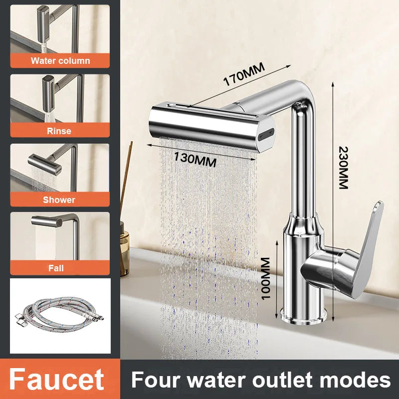 Elegante Torneira de Casa de Banho em Cascata