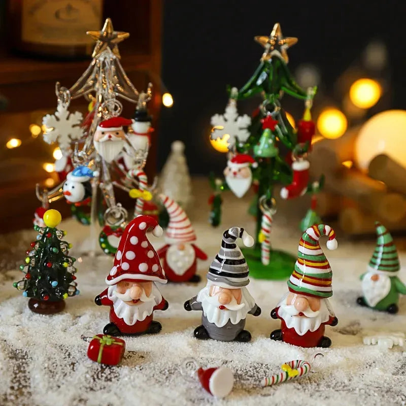Encantadores Enfeites de Pai Natal em Vidro