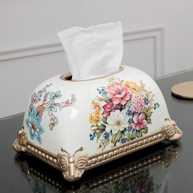 Elegante Caixa de Lenços em Cerâmica