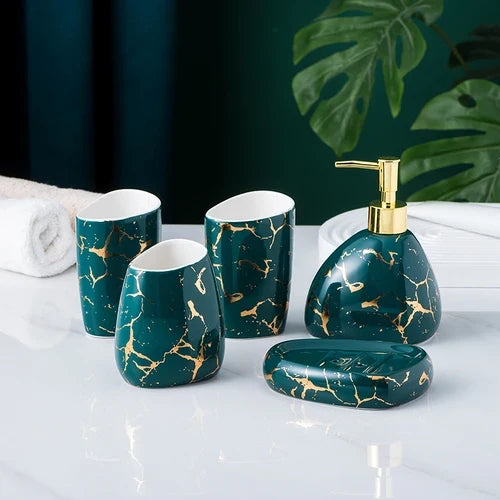 Elegante Conjunto de Casa de Banho em Mármore