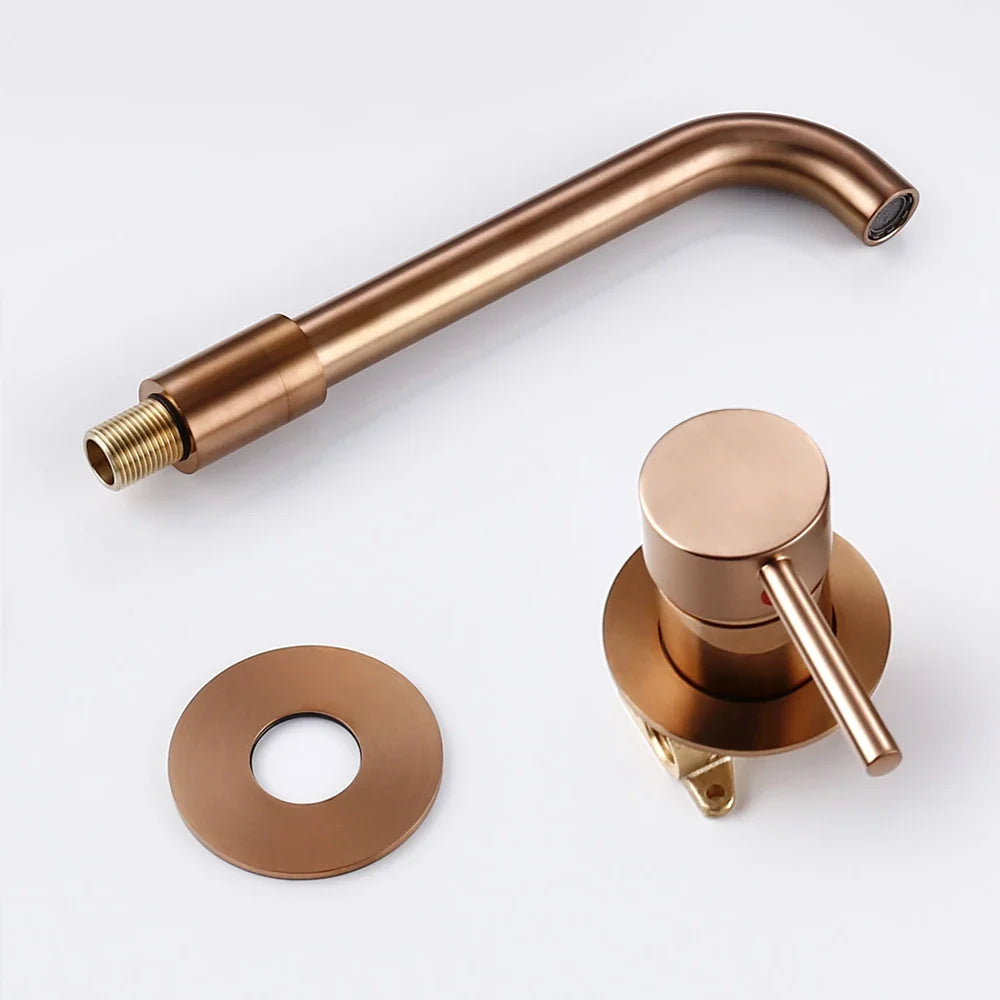 Elegante Torneira de Casa de Banho em Ouro Rosa