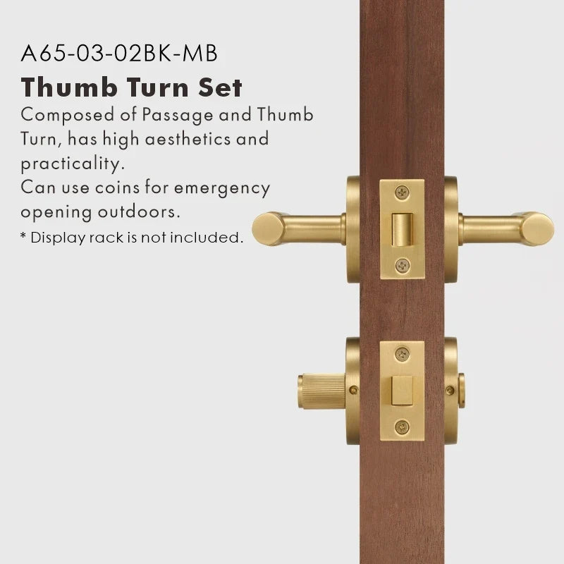 Elegante Conjunto de Puxadores de Porta em Latão