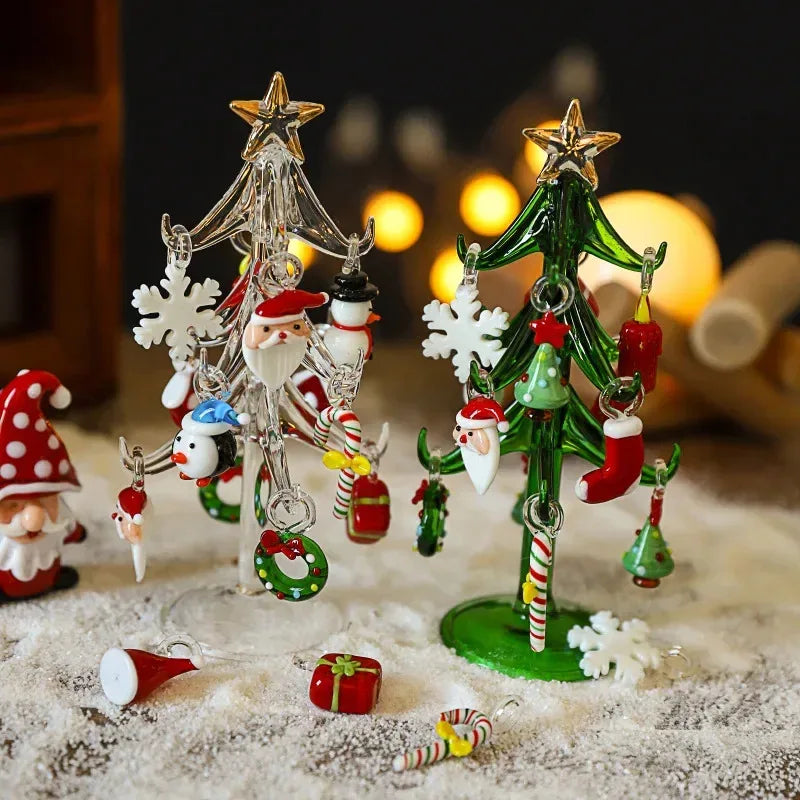 Encantadores Enfeites de Pai Natal em Vidro