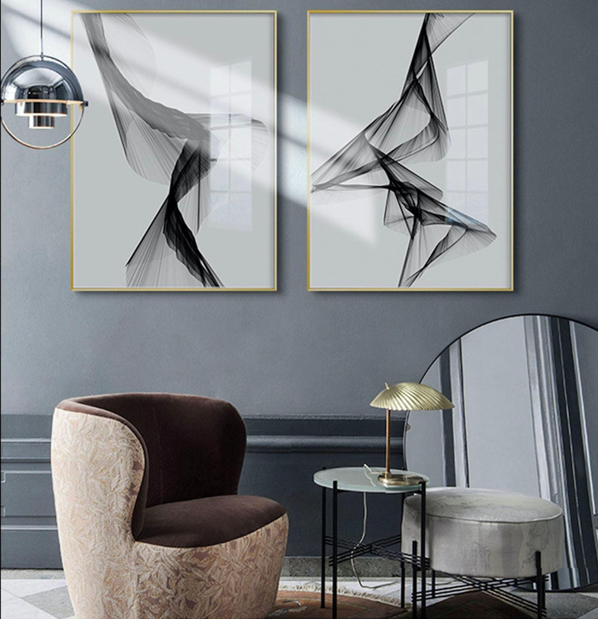 Telas Abstratas a Preto e Branco