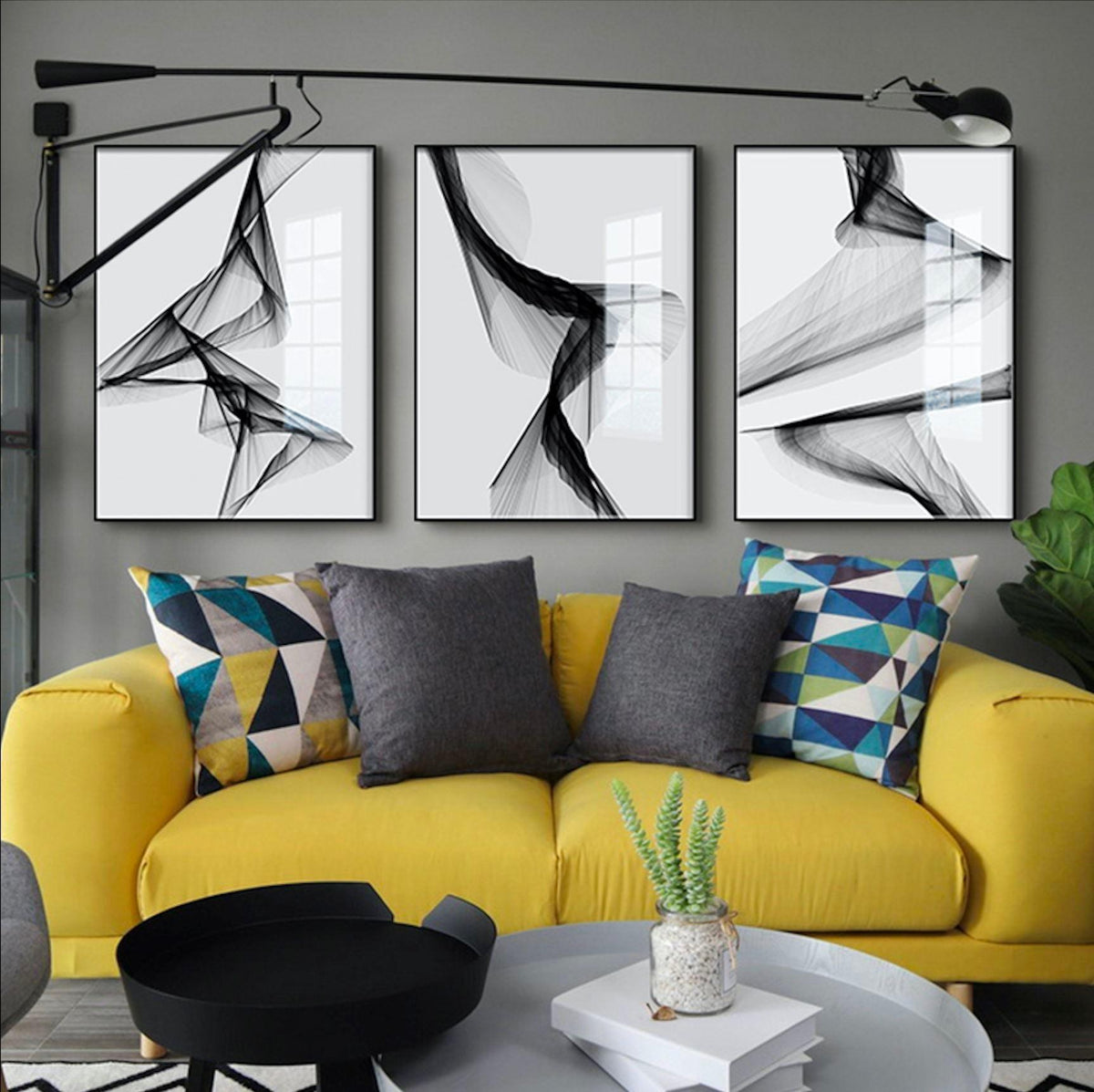 Telas Abstratas a Preto e Branco