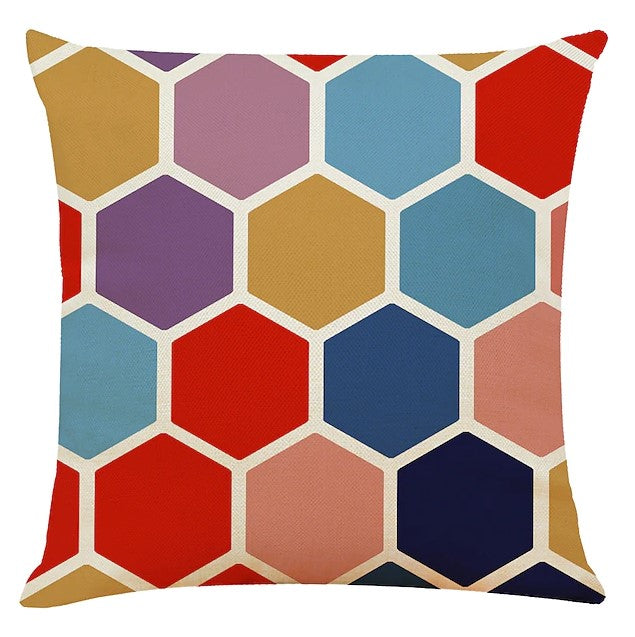 Capas de Almofada Geométricas Coloridas – Conjunto de 4, 45 × 45cm