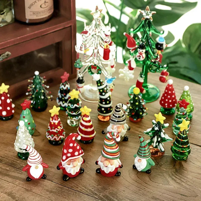 Encantadores Enfeites de Pai Natal em Vidro