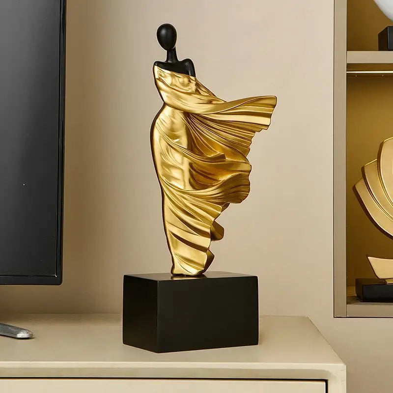 Elegante Escultura Feminina Abstrata