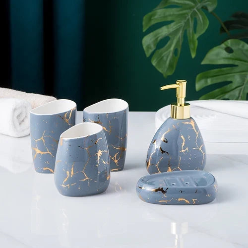 Elegante Conjunto de Casa de Banho em Mármore