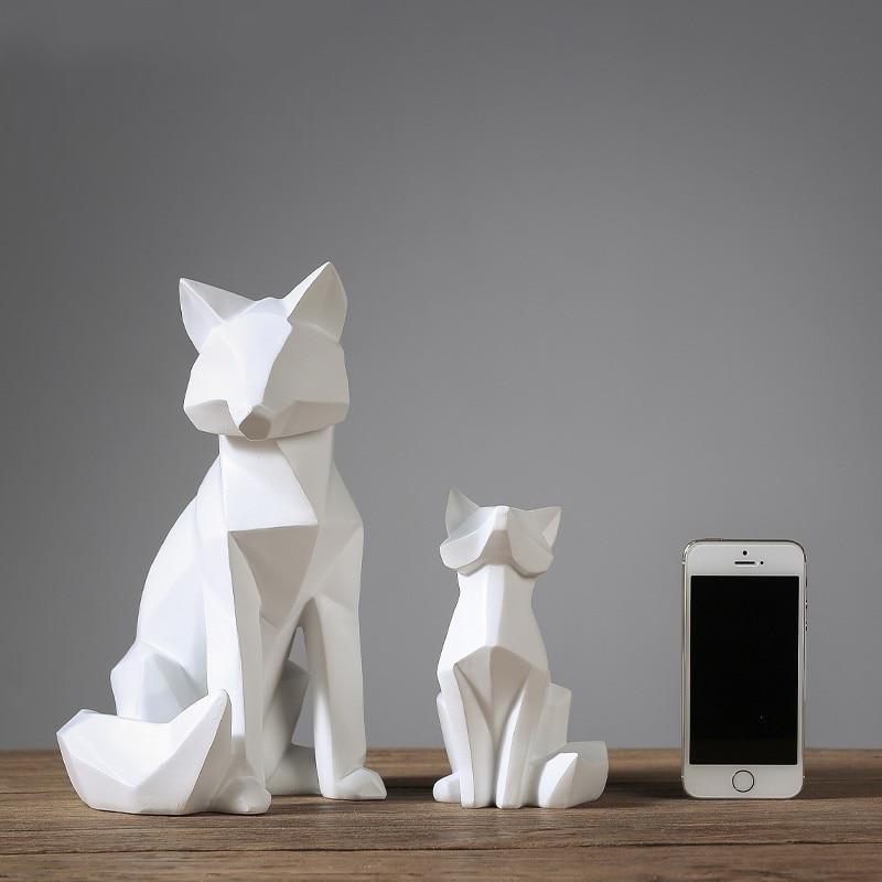 Escultura de Raposa Geométrica Lumi