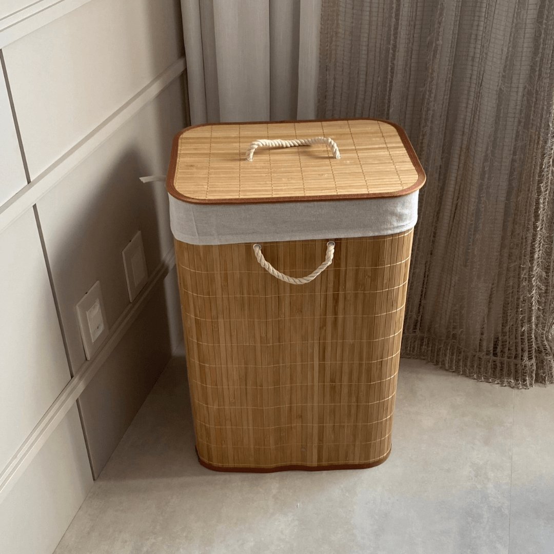Cesto de Roupa em Bambu com Tampa – 60cm