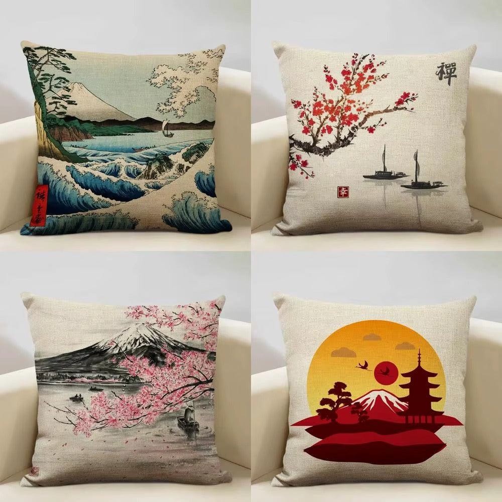 Capas de Almofada de Arte Japonesa – 50 × 50cm Cópia