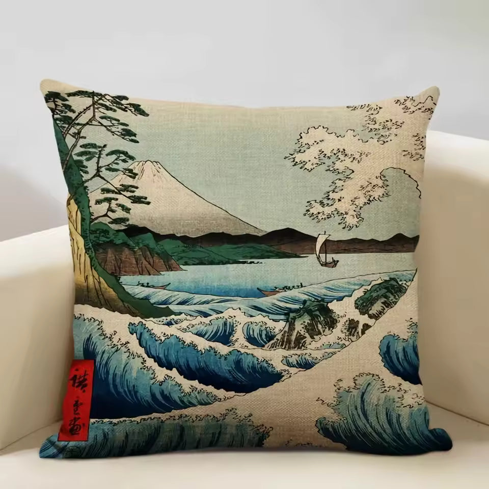 Capas de Almofada de Arte Japonesa – 50 × 50cm Cópia