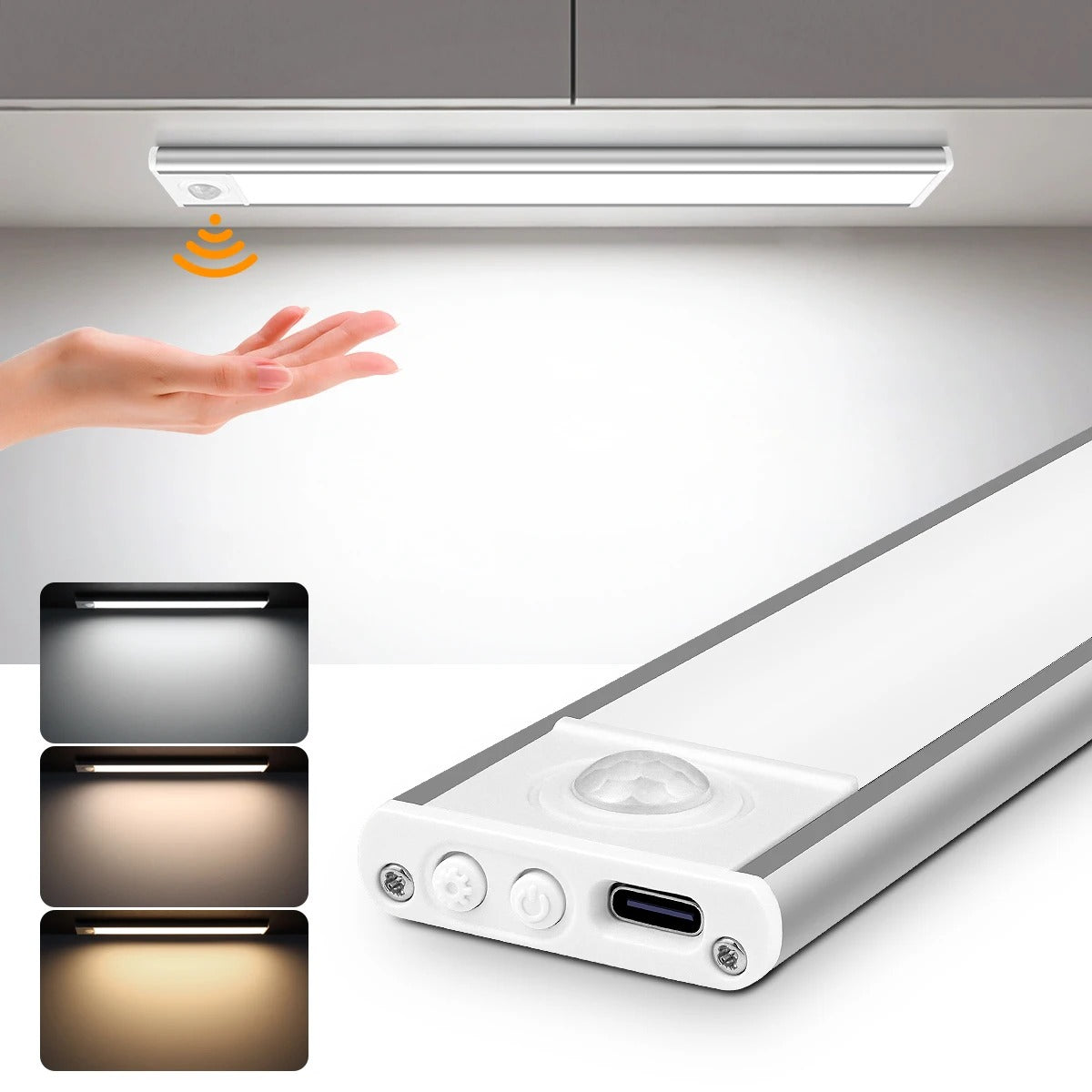 Luz LED Recarregável para Armários com Sensor de Movimento