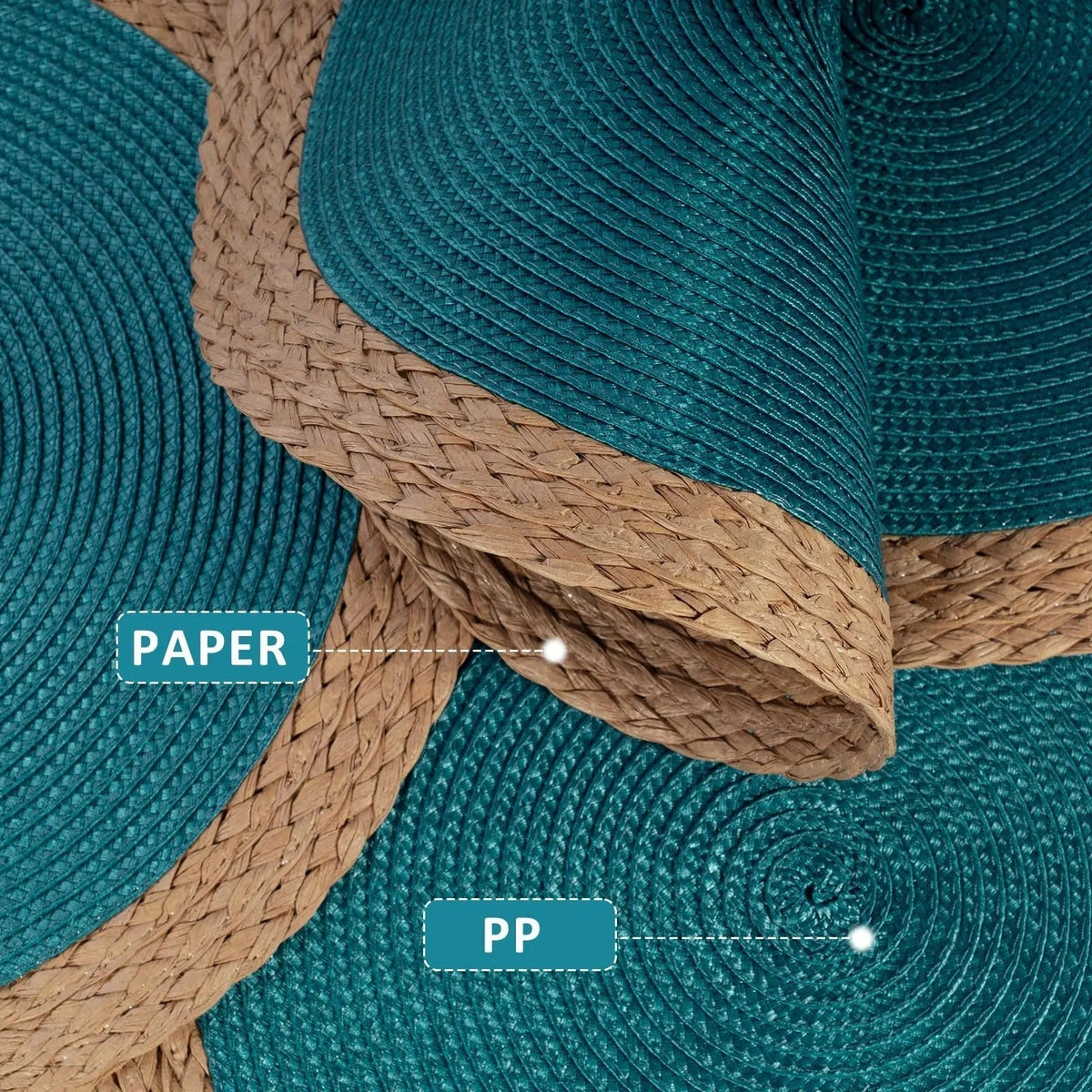 Conjunto de 6 Individuais Redondos Entrançados – 38cm