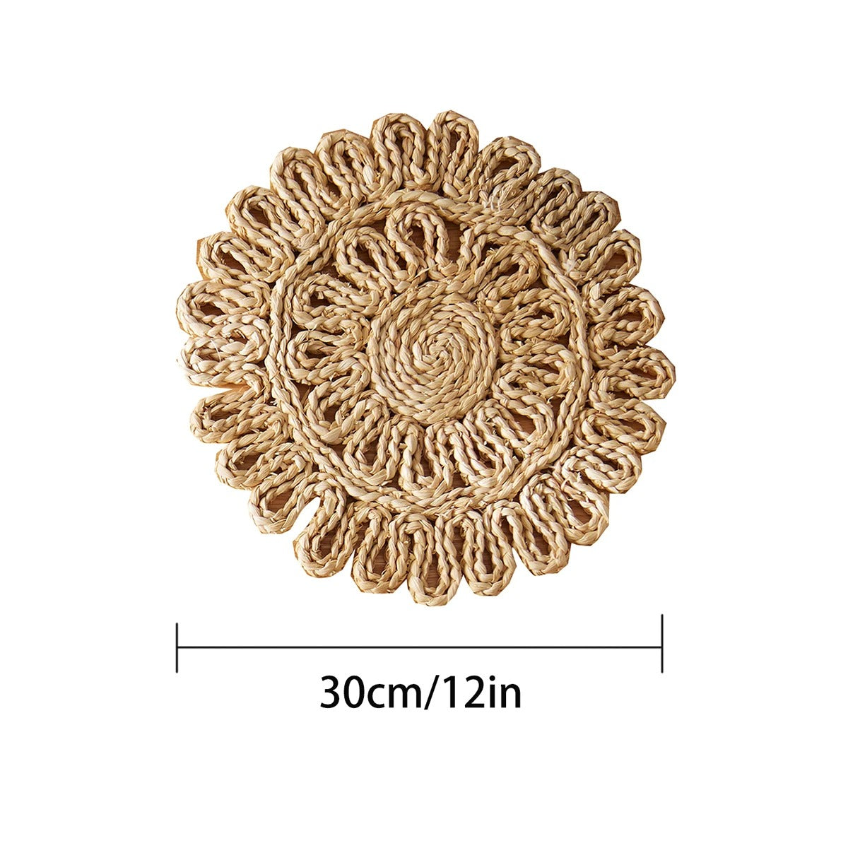 Individuais Naturais Entrançados em Macramé – 30cm