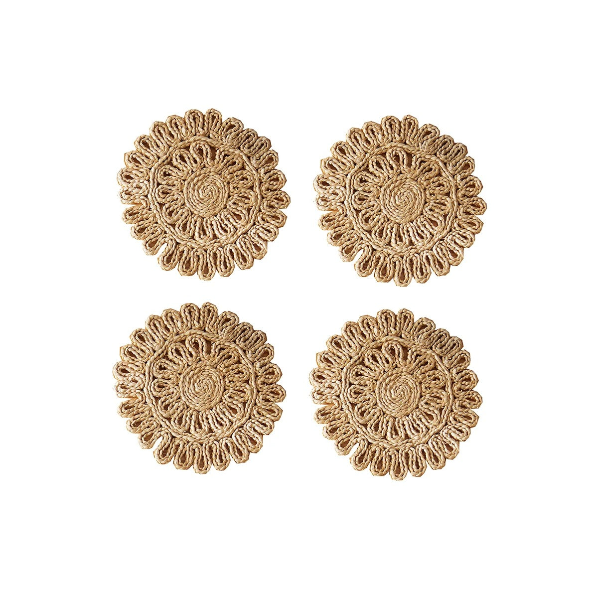 Individuais Naturais Entrançados em Macramé – 30cm