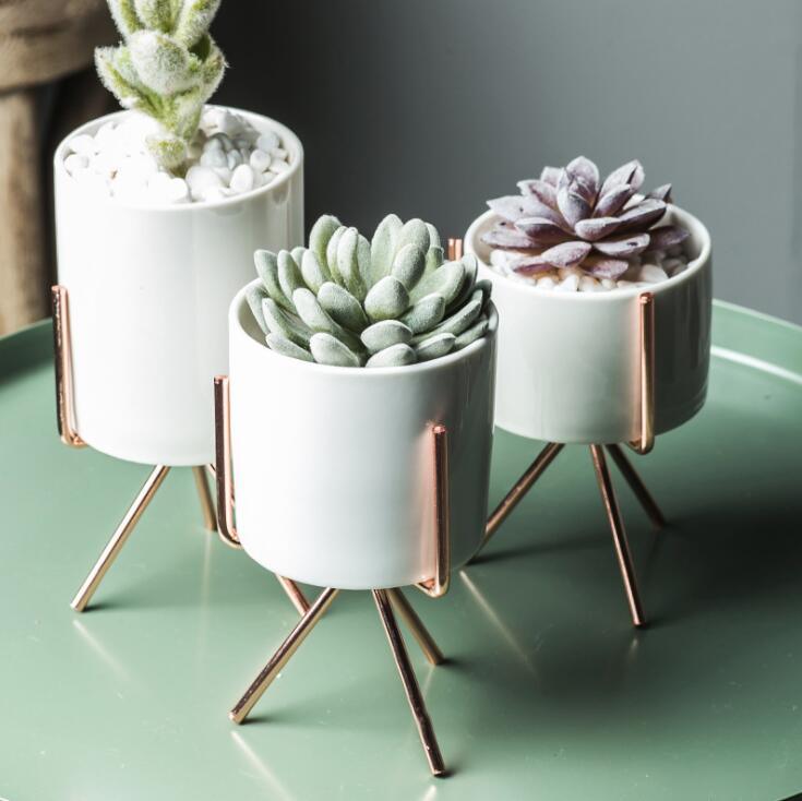 Vasos de Cerâmica para Flores com Suporte Moderno