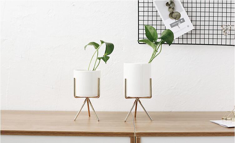 Vasos de Cerâmica para Flores com Suporte Moderno