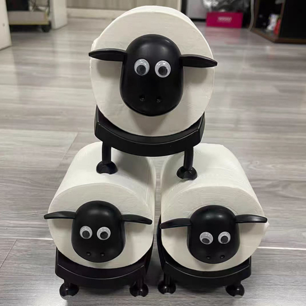 Suporte de Papel Higiénico Ovelha 3D – Arrumação Decorativa de Pé para a Casa de Banho