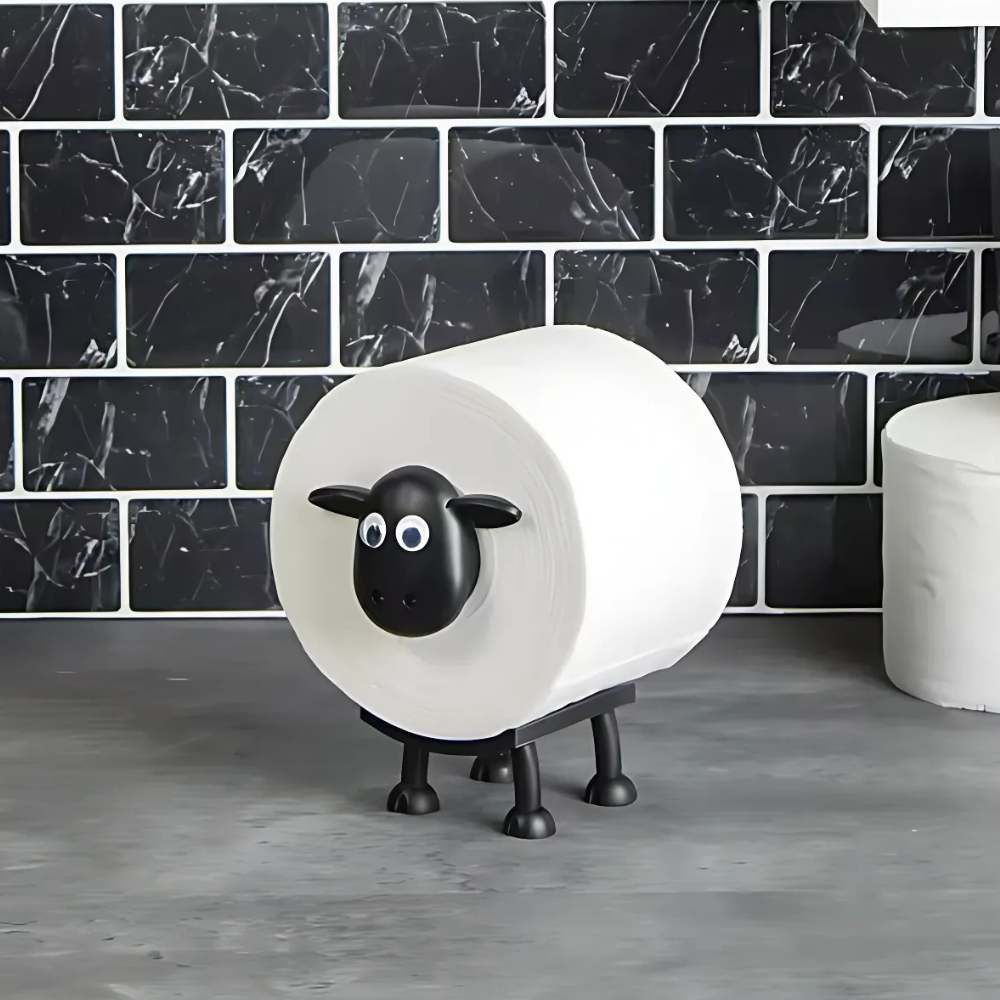 Suporte de Papel Higiénico Ovelha 3D – Arrumação Decorativa de Pé para a Casa de Banho