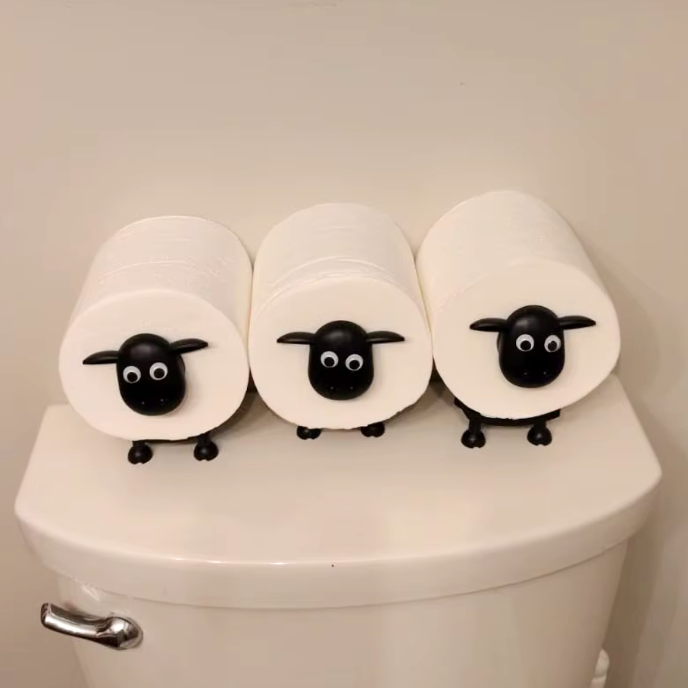 Suporte de Papel Higiénico Ovelha 3D – Arrumação Decorativa de Pé para a Casa de Banho